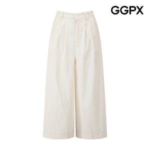 GGPX  8부 린넨 백 밴딩 와이드 팬츠 (GP7PT024F)