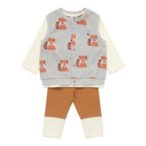 [블루독베이비8] FW25 너구리 VEST 3SET  HJ (45A1361101) (BLUEDOG BABY 유아 출산 백일 선물 도트 강아지