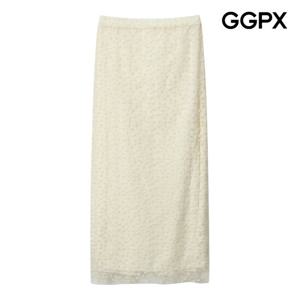 GGPX  H라인 플라워 레이스 밴딩 스커트 (GP7SK012F)