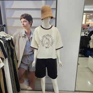 Ab.f.z DP01 배색라운드넥루즈핏숏티셔츠 AFZ3QK31