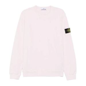 스톤아일랜드 라이트 핑크 패치 로고 크루넥 맨투맨 K2S1561000