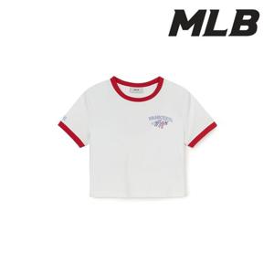 [MLB] 여성 애슬레저 슬림핏 크롭 반팔티셔츠 3FTSA0353 50WHS