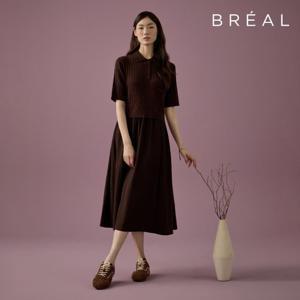 브리엘 25FW 반팔 케이블 니트 원피스 2종