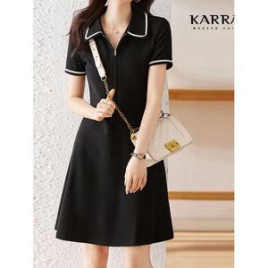 [카라]KARRA 라인배색하프집업원피스_A3F0939