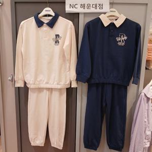 [오후]단정~깔끔~편한~ 배색 카라 상하세트 OHSM24803