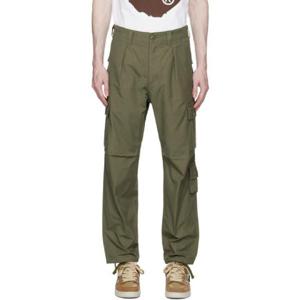 BAPE 카고팬츠 카키 플리츠 카고 팬츠 231546M188001