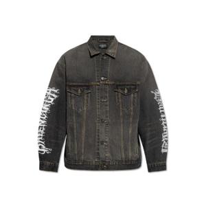 Balenciaga 로고 프린트 데님 재킷 773804TBP47 3721 TP936674777