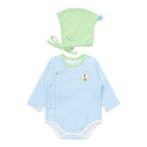 [블루독베이비8] FW25 체크도기세트바디슈트 HJ (45A7004016) (BLUEDOG BABY 유아 출산 백일 선물 도트 강
