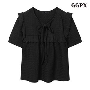 GGPX 자가드 레이스 블라우스 (GPBBA015D)
