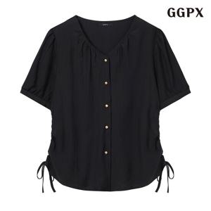 GGPX 사이드 끈 반팔블라우스 (GPBBA052D)