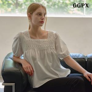 GGPX 펀칭 퍼프 반팔블라우스 (GPBBA040D)