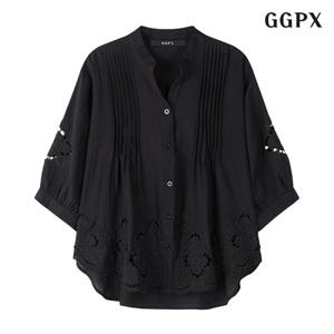 GGPX 트임넥 루즈핏 블라우스 (GOBBA015D)