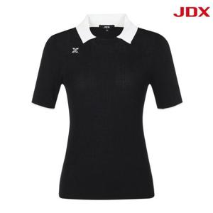 JDX 세이브존07 여성 골지 배색 풀오버 X1SPV7331BK
