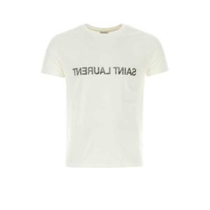 생로랑 반팔 티셔츠 663278Y37AW 9744 White