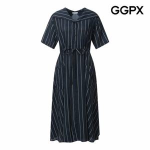 [GGPX] 스트라이프 사이드 포켓 세라 카라 원피스 (GP8OP003B)