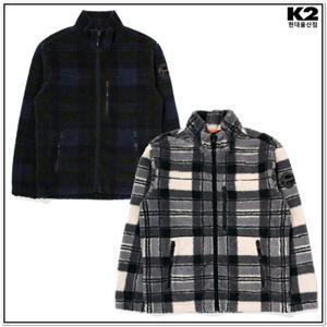 [K2] KMU23160US 남성용 간절기 비숑 체크 플리스 자켓
