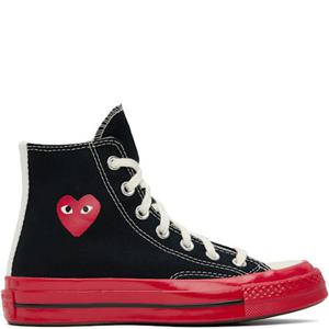 꼼데가르송 블랙 &  레드 Converse 플레이 척 70 하이탑 스니커즈 K124 231246F127000
