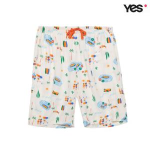 [예스]레이온 강아지 나염 여성 5부 이지웨어 하의 YSWEY254
