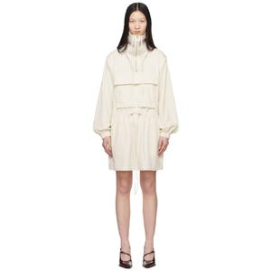 25 FW 헬무트랭 여성 오프 화이트 코튼 미니 드레스 242154F052004
