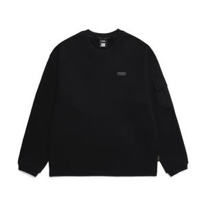 내셔널지오그래픽 N251USW220 카프 기능성 소매 포켓 세미오버핏 맨투맨 BLACK