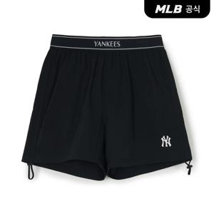 [MLB공식] 25S 여성 베이직 레터링 밴드 3부 반바지 NY (Black) 3FSMB0153