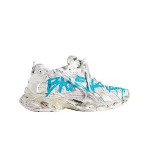 발렌시아가 러너 그래피티 스니커즈 화이트 블루 772767W3RBQ9040