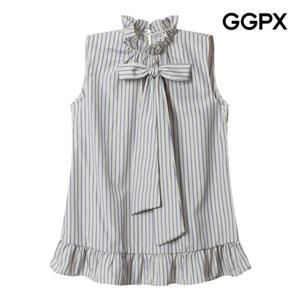 [지지피엑스]프릴 타이넥 민소매 롱 블라우스 (GP3SH060F)