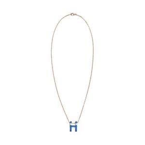 에르메스 팝아슈 펜던트 로즈 골드 하드웨어   블루 사튀르 H147991FO73