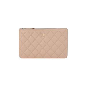 샤넬 클래식 스몰 그레인드 샤이니 카프스킨   골드 메탈 라이트 베이지 AP1071-B10583-NN269