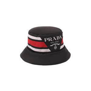 프라다 프린디드 리나일론 버킷햇 블랙 레드 화이트 1HC248-2FJW-F0N98