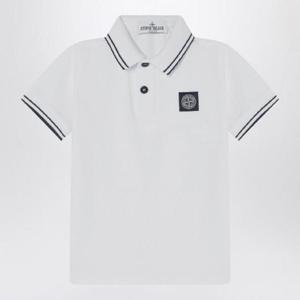 STONE ISLAND White cotton polo shirt 2200001-CS0018QSTONE-V1001