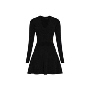 Balmain 골지 V 넥 미니 드레스 EF1R9857KI09 0PA TP934406875