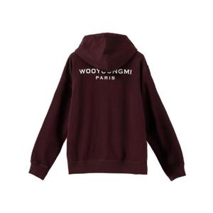 우영미 백로고 후드 티셔츠 레드   24FW W243TS37727R