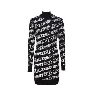 Just Cavalli 로고 인타르시아 니트 하이넥 미니 드레스 75PAOM17CM29N 899 TP946368343