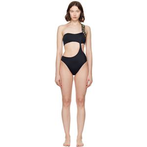 베르사체 블랙 그레카 보더 스윔수트 ABD01108_1A11119 252404F103005