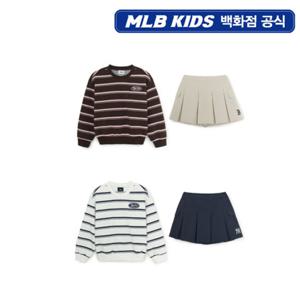 [MLB키즈PG] 스트릿 베이직 여아 스트라이프 맨투맨세트 2종 택1 (7FS2B0754)