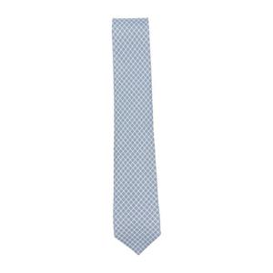 페라가모 라이트 블루 패턴 실크 타이 351296 0784690 GRIGIO