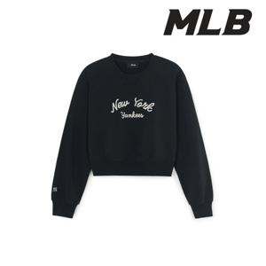 [MLB] 여성 베이직 레터링 크롭 맨투맨 3FMTB2454 50BKS