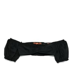 에르마노설비노 크롭 블랙 시어드 패널 탑 D464L611 OVZ95708