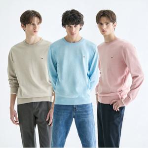 [공식][타미힐피거]물라인 코튼 크루넥 스웨터 3종 택1(T12E1KPO