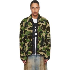 25 FW BAPE 남성 그린 리버서블 ABC 카모 보아 립스탑 재킷 242546M180012