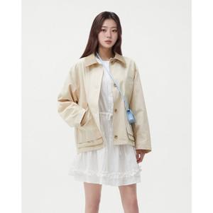 [랩]자수 면 레더카라 자켓(AR1WZ262)