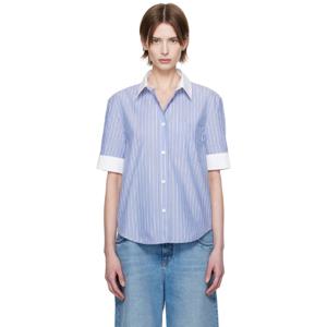 마르니 셔츠 블루 스트라이프 셔츠 251379F109003