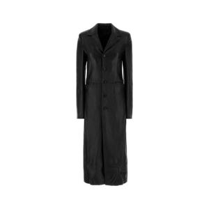 BALENCIAGA 검은색 가죽 코트 830792TSS01 1000