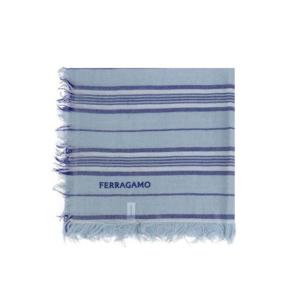 페라가모 로고 자수 스트라이프 프레이드 스카프 520119STRIGHEMAN776133 LIGHTBLUE TP934516981