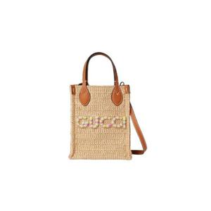 구찌 슈퍼 미니백 로고 스트로우 이펙트 라피아 비스코스 내츄럴 780083-FAC42-9561