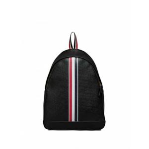 [THOM BROWNE] 남성 Backpacks 멀티 포켓 백팩 W/ RWB 스트라이프 인 페블 그레인 레더 UAG233A00198 001 블랙 /9