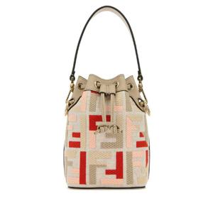 FENDI Embroidered canvas Mon Tresor bucket bag 8BS093AV10 F048K