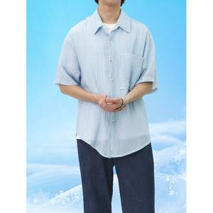 [빌리버스] 남성 반팔 셔츠 오버핏 여름 플리츠 남방 BOID019