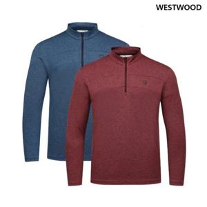 [웨스트우드] 남성 마운틴 멜란지 집업 티셔츠_WO3MTTS309